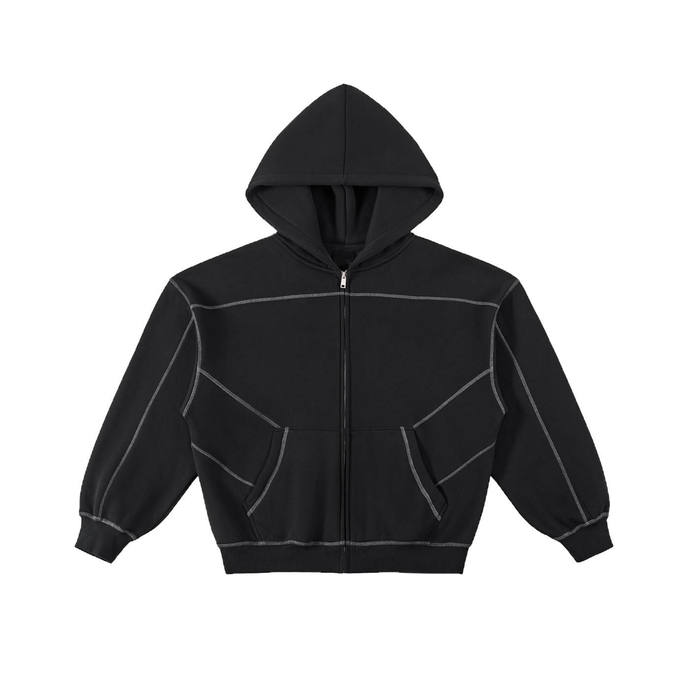 Heavyweight Outer-Stitched Zip Hoodie — front